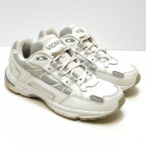 Vionic 23Walk Walking Sneaker Leather Mesh Upper Women 7.5W New Balance Insoles - Picture 2 of 10